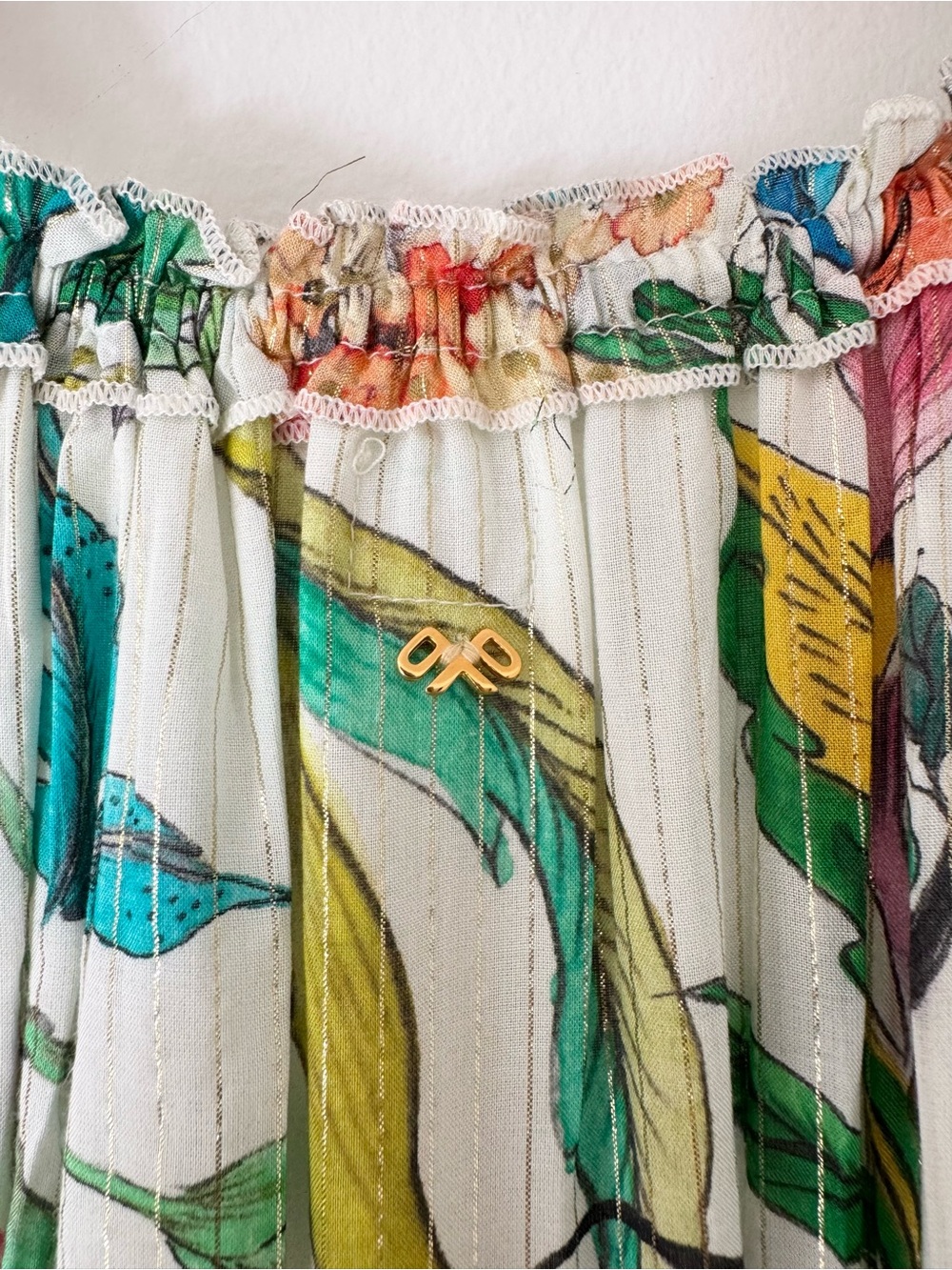 PQ Swim x Anthropologie Floral Ruffle Tiered Maxi Dress Orange White Size L - Picture 13 of 16